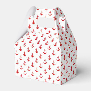Small Red and White Anchors Pattern Favour Box