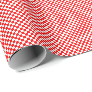 Small Red and White Checks Wrapping Paper