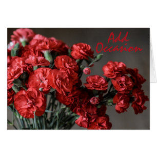 Small Red Carnations, Any Occasion Greeting Card