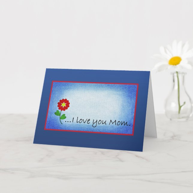 Small Red Flower Love Mother's Day Card (Small Plant)