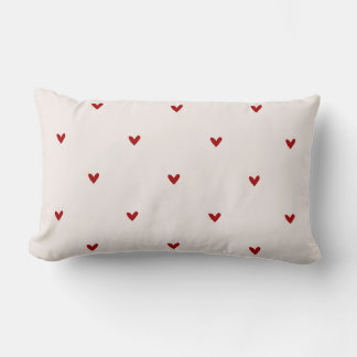 Small red hearts lumbar cushion