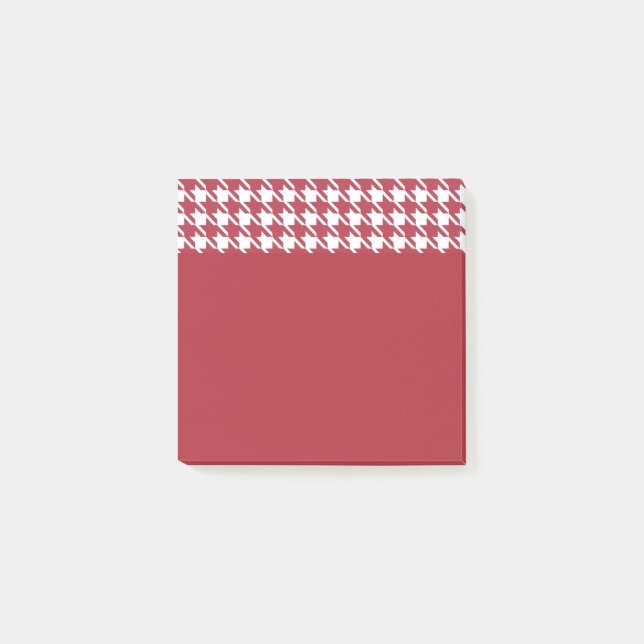 Small Red Houndstooth Post It Notes (Front)