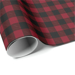 Small Red Plaid Pattern Tartan Christmas Roll Wrapping Paper