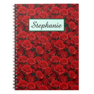 Small Red Roses Personalised Notebook
