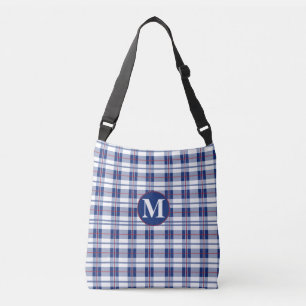 Small, Red, White & Blue Monogram Plaid Crossbody Bag