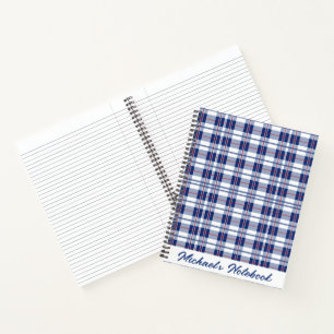 Small, Red, White & Blue Plaid Notebook