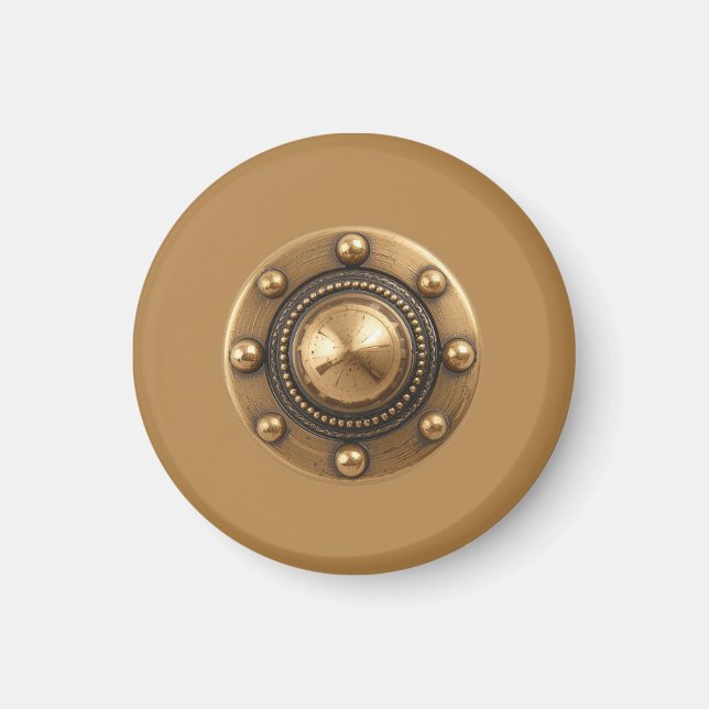 Small Round Brass Look Magnet (Front)