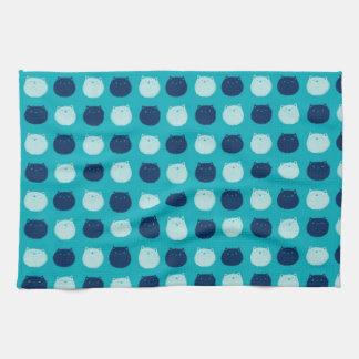 Small Round Cat Polka Dots Tea Towel