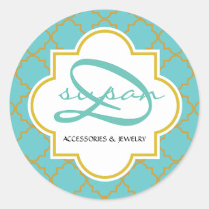 Small round quatrefoil stickers