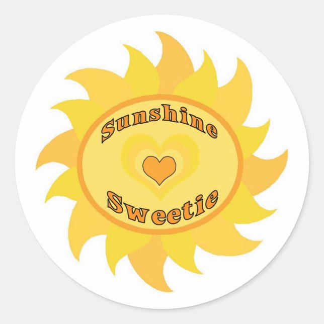 Small Round Stickers - Sunshine Sweetie (Front)