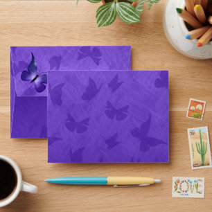 Small, Royal Purple Butterfly Envelope