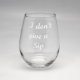 Small Sand Etched Clear Stemless Wine Glass