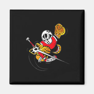 Small Saves Cartoon Hockey Goalie Action Save Magnet