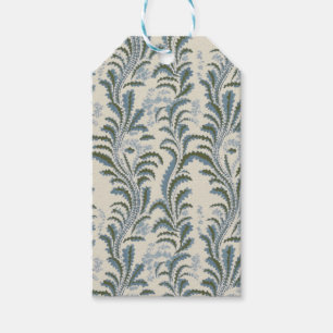 Small Scale Blue and Olive Plume Print Gift Tags