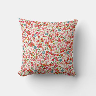 Small-scale flowers, calico style seamless backgro cushion