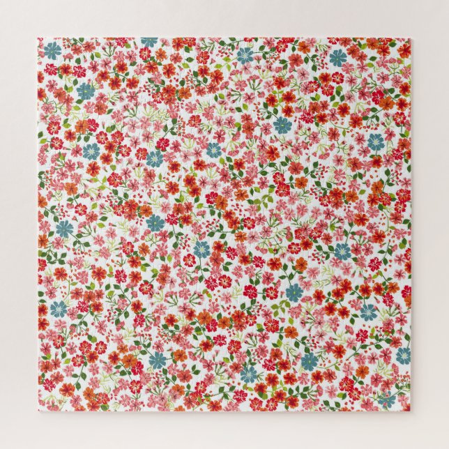 Small-scale flowers, calico style seamless backgro jigsaw puzzle (Vertical)