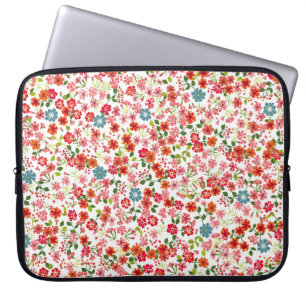 Small-scale flowers, calico style seamless backgro laptop sleeve