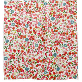 Small-scale flowers, calico style seamless backgro shower curtain