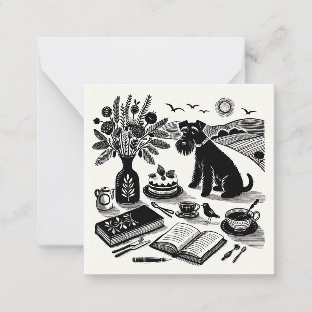 Small Schnauzer Note Card (Front)