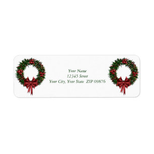 Small Self-Stick Wreath Address Labels