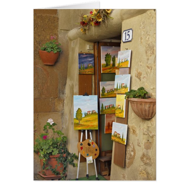 Small shope with artwork for sale on sidewalk (Front)