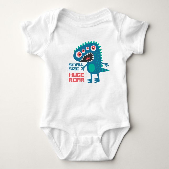 Small size huge roar baby bodysuit (Front)