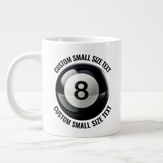 Small Size Personalised Text Giant 8 Ball Mug 20oz (Left)