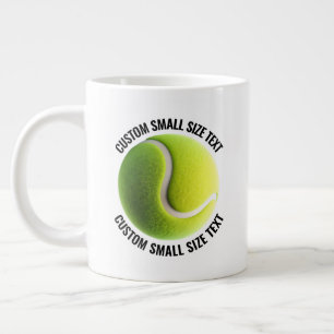 Small Size Personalised Text Tennis Ball Custom Large Coffee Mug
