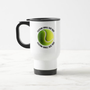 Small Size Personalised Text White Custom Tennis Travel Mug