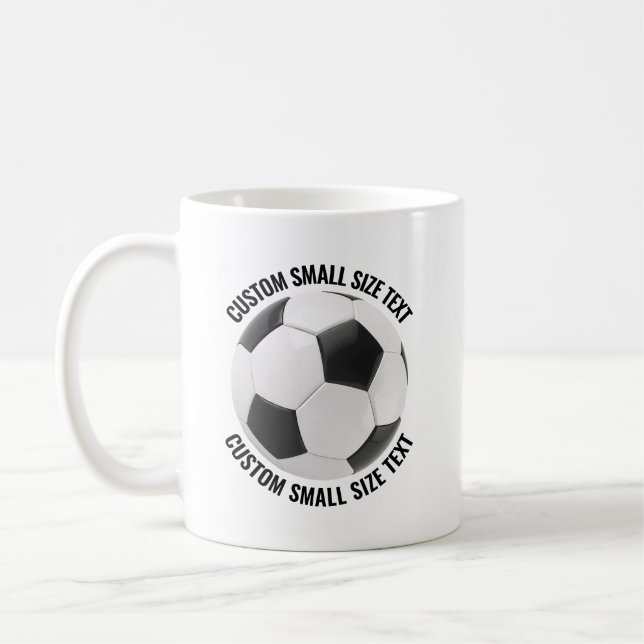 Small Size Text 11oz Personalised Soccer Mug (Left)