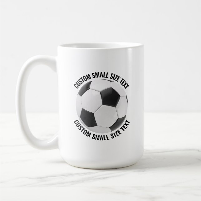 Small Size Text 15oz Personalised Soccer Mug (Left)