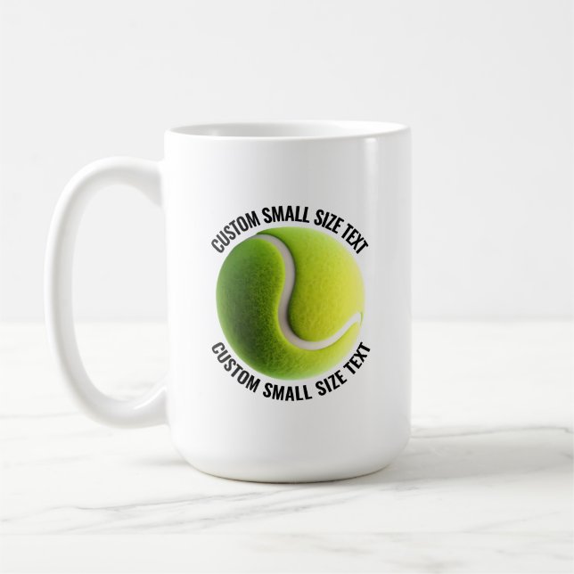 Small Size Text 15oz Personalised Tennis Mug (Left)
