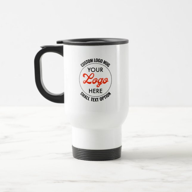 Small Size Text Promotional Logo Travel Mug (Left)