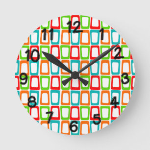 Small Skewed Rectangles Round Clock