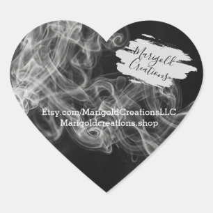 Small smoke heart marketing stickers