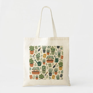 Small-Space Garden Illustrated Budget Tote Bag