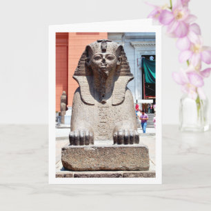Small Sphinx outside Museum of Cairo, Egypt Card