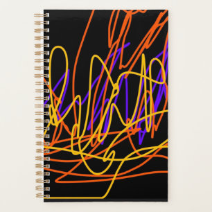 Small spiral planner with modern neon design 
