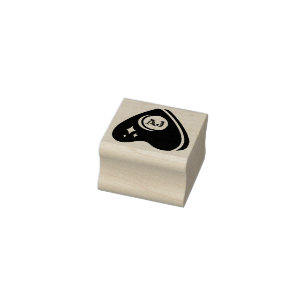 Small Spirit Board Planchette with Initials  Rubber Stamp