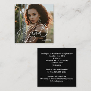 Small Square Photo Elegant Graduation Party Enclosure Card