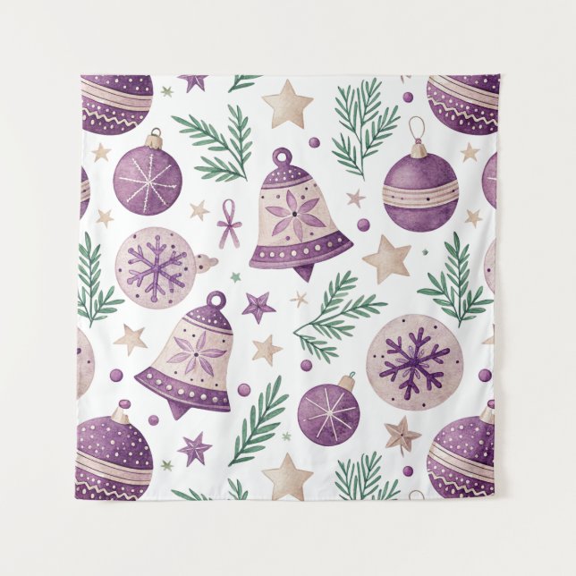 Small Square Tapestry – Purple Holiday Accent  (Front)