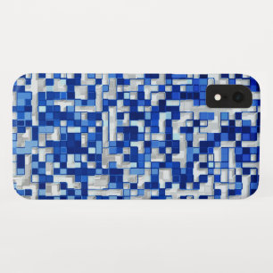 Small squares overlapped, tones of blue with white Case-Mate iPhone case