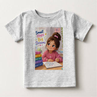 Small Steps Big Dreams Cute Kids Study Motivation Baby T-Shirt