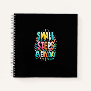 Small Steps Every Day Motivational Typography Notebook