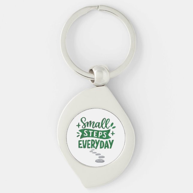Small Steps Everyday Motivational Keychain (Front)