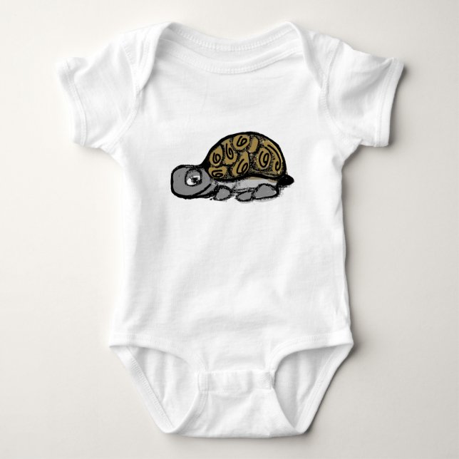 Small Steps Tortoise Babysuit Baby Bodysuit (Front)