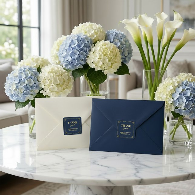 Small Stickers Navy Gold80th Birthday Thank You (SEE FULL SUITE AT BOTTOM)