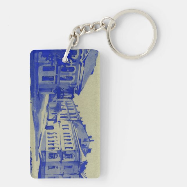 Small streets in the old town key ring (Back)