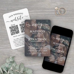 Small & Stylish All-In-One QR RSVP Photo Wedding Invitation