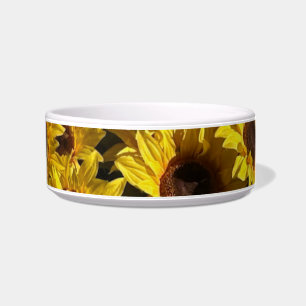 Small Sunflower Pet Ceramic Bowl
